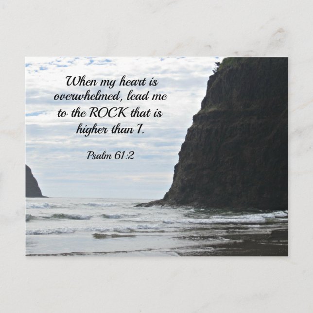Psalm 61:2 Wenn mein Herz überfordert ist... Postkarte (Vorderseite)
