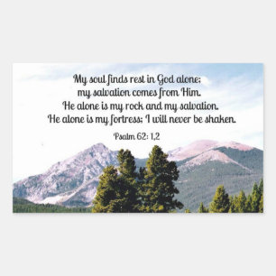 Psalm 62:1,2 rechteckiger aufkleber