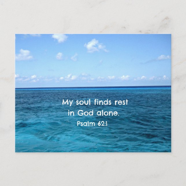 Psalm 62:1 Mein Soul findet Erholung... Postkarte (Vorderseite)