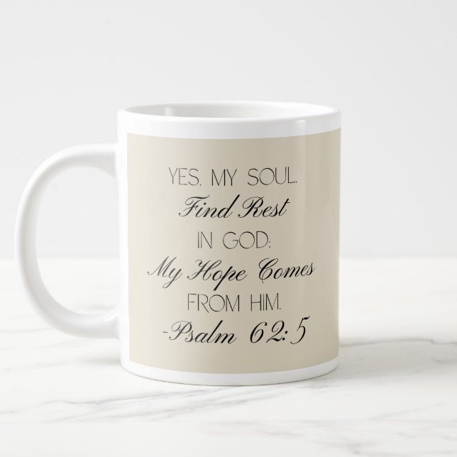 Psalm 62:5 Hoffnung Bibelvers Tasse (Links)