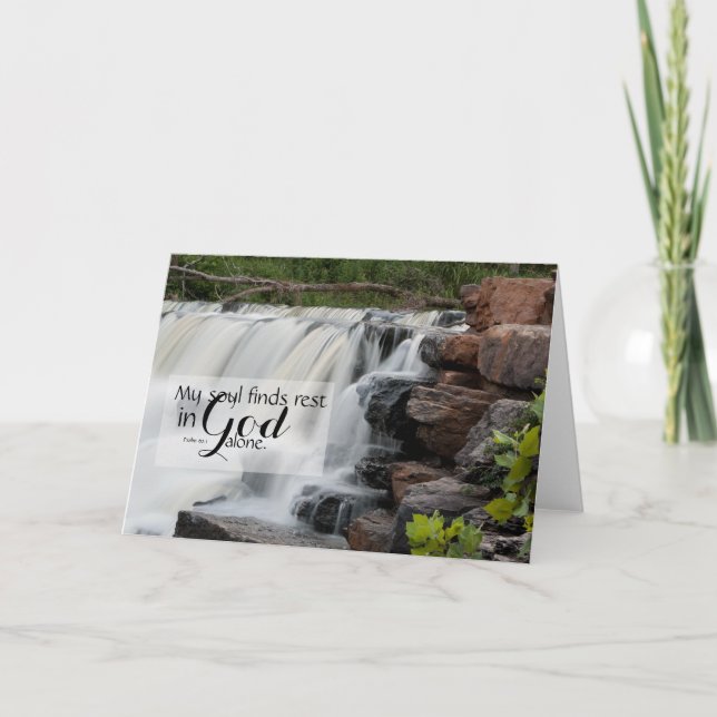Psalm 62 Wasserfall - Ermutigende Schriften Karte (Vorderseite)