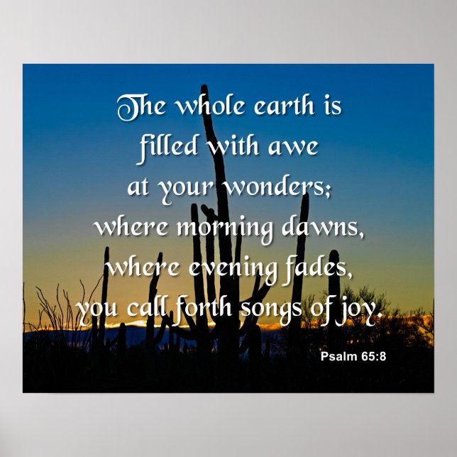 Psalm 65:8 Lieder der Freude Poster (Vorne)