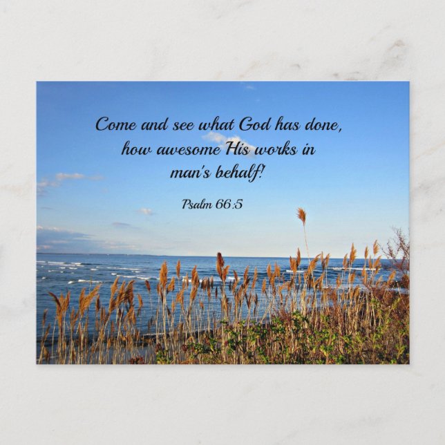 Psalm 66:5 Kommen Sie und sehen, was Gott getan ha Postkarte (Vorderseite)