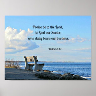 Psalm 68:19 Lob sei zum Herrn, zu Gott .... Poster
