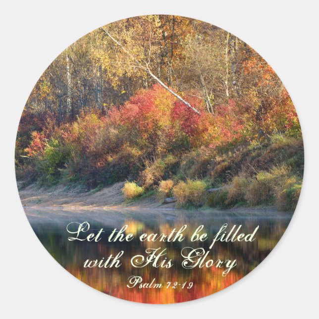 Psalm 72:19 Bibel Verse Gottes Ruhm Sticker (Vorderseite)