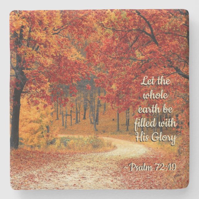 Psalm 72:19 Ließ, die Erde sei mit Seiner Herrlich Steinuntersetzer (Vorderseite)