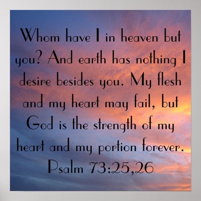 Psalm 73:25-26 Bibeluntergang Himmelsposter Poster (Vorne)