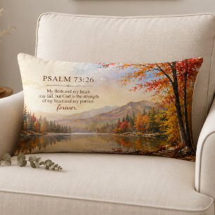 Psalm 73:26 Bibelvers Herbstsee  Lendenkissen