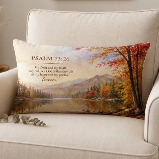 Psalm 73:26 Bibelvers Herbstsee Lendenkissen