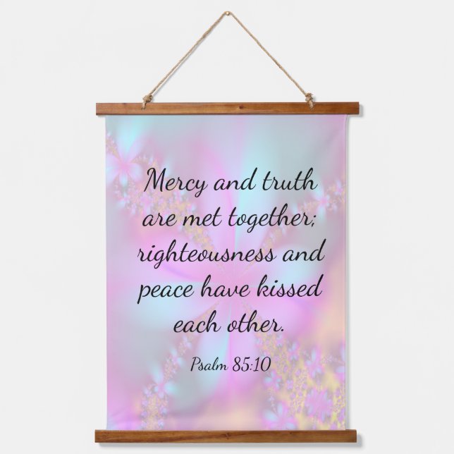 Psalm 85:10 wandteppich mit holzrahmen (Vorderseite)