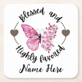 Psalm 88:4 Gesegnet Hoch begünstigter Schmetterlin Rechteckiger Pappuntersetzer