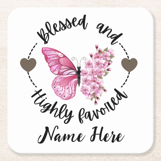 Psalm 88:4 Gesegnet Hoch begünstigter Schmetterlin Rechteckiger Pappuntersetzer (Vorderseite)