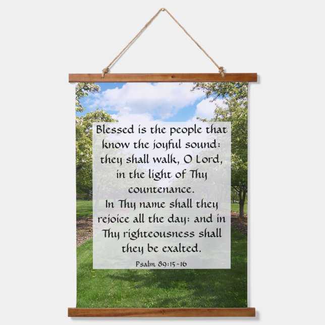 Psalm 89:15-16 wandteppich mit holzrahmen (Vorderseite)