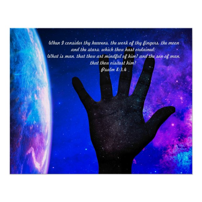 Psalm 8:3,4 Glossy-Space-Poster Poster (Vorderseite)