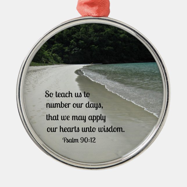 Psalm 90:12 silbernes ornament (Vorne)