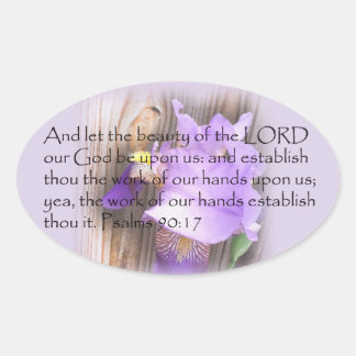 Psalm 90:17 KJV Bibelverse Ovaler Aufkleber