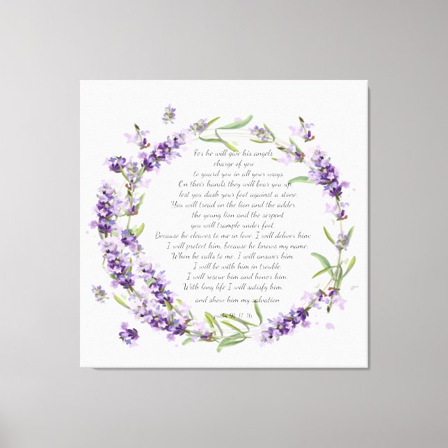 Psalm 91: 11-16 Leinwand drucken (Vorderseite)