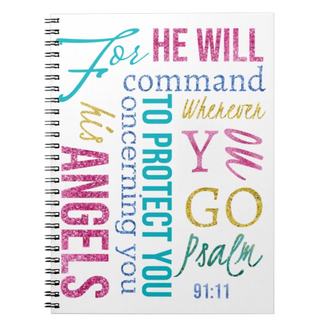 Psalm 91:11 Angel Scripture Prayer Journal Sermon Notizblock (Vorderseite)