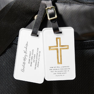 Psalm 91:11 Bibelvers christliches religiöses Kreu Gepäckanhänger