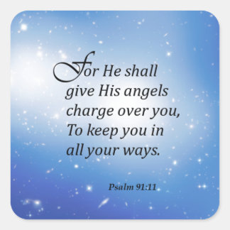 Psalm 91:11 quadratischer aufkleber
