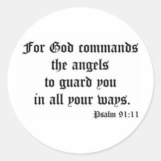 Psalm 91:11 runder aufkleber
