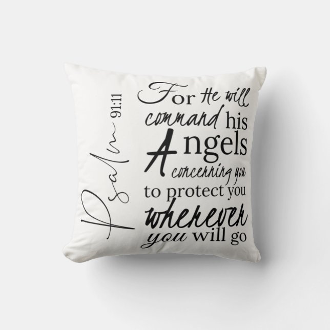 Psalm 91:11 Schrift Angel Christlich Kissen (Vorderseite)