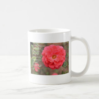 Psalm-91:14 pfirsichfarbene rosa Rose Kaffeetasse