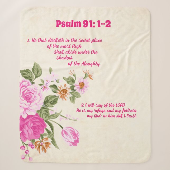 Psalm 91:1-2 sherpadecke (Vorderseite)