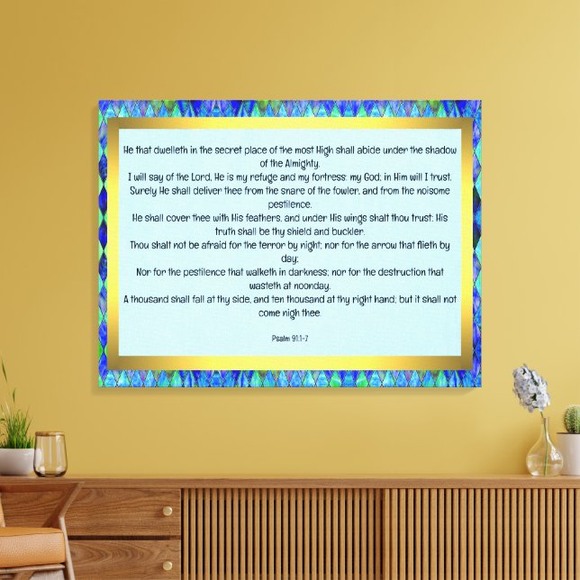 Psalm 91:1-7 leinwanddruck (Insitu (Wohnzimmer))