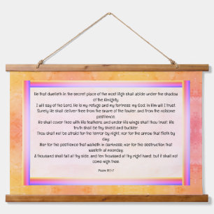 Psalm 91:1-7 wandteppich mit holzrahmen