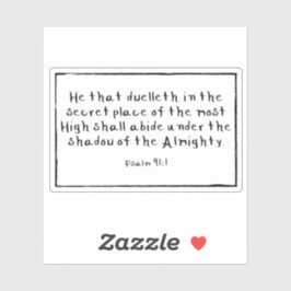 Psalm 91:1 Rectangle Custom-Cut Vinyl Stickers Aufkleber