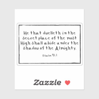 Psalm 91:1 Rectangle Custom-Cut Vinyl Stickers Aufkleber