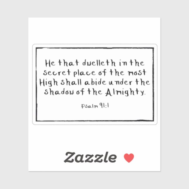 Psalm 91:1 Rectangle Custom-Cut Vinyl Stickers Aufkleber (Blatt)