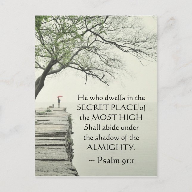 Psalm 91:1 Wer im SECRET PLACE wohnt Postkarte (Vorderseite)