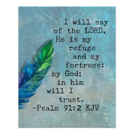 Psalm 91:2 Bibelverse Fotodruck