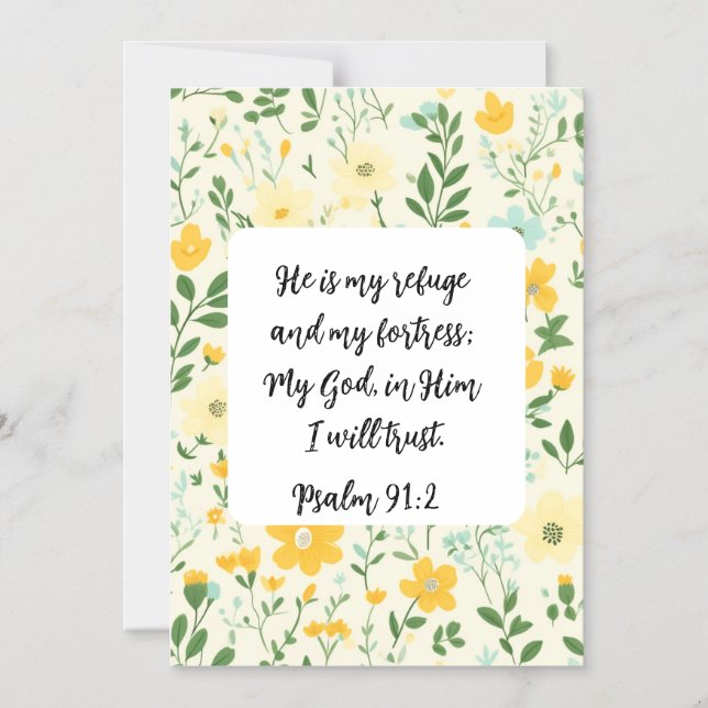 Psalm 91:2 Christian greeting Card Magneteinladung (Vorderseite)