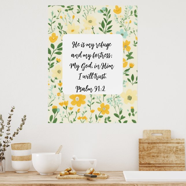 Psalm 91:2 Christian Poster (Küche)
