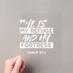Psalm 91:2 - Meine Zuflucht und meine Festung Chri Acryleinladungen