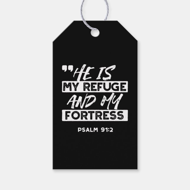 Psalm 91:2 - Meine Zuflucht und meine Festung Chri Geschenkanhänger (Vorderseite)