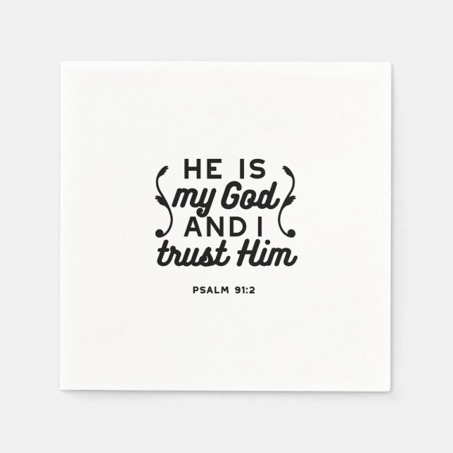 Psalm 91:2 – Trust in God Christian Bible Verse Serviette (Vorderseite)