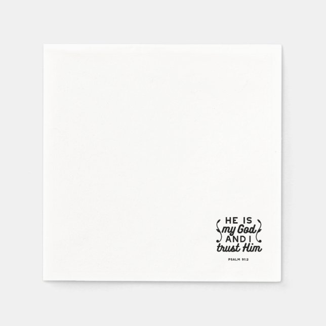 Psalm 91:2 – Trust in God Christian Bible Verse Serviette (Vorderseite)