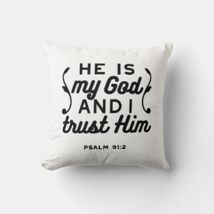 Psalm 91:2 – Vertraue auf Gott Christlicher Bibelv Kissen