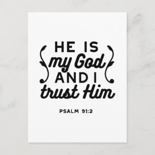 Psalm 91:2 – Vertraue auf Gott Christlicher Bibelv Postkarte