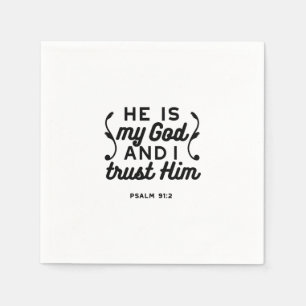 Psalm 91:2 – Vertraue auf Gott Christlicher Bibelv Serviette