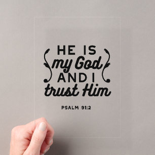 Psalm 91:2 – Vertrauen in Gott Christlicher Bibelv Acryleinladungen