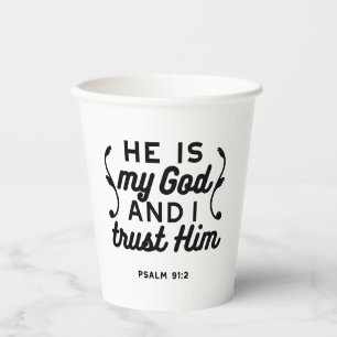 Psalm 91:2 – Vertrauen in Gott Christlicher Bibelv Pappbecher