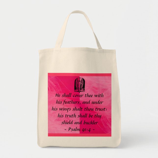 Psalm 91:4-Beutel Tragetasche (Vorne)