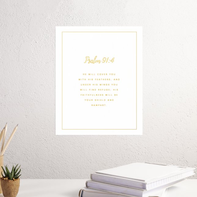 Psalm 91:4 Buch in Gold Foliendrucke (In Situ (Schreibtisch 3))
