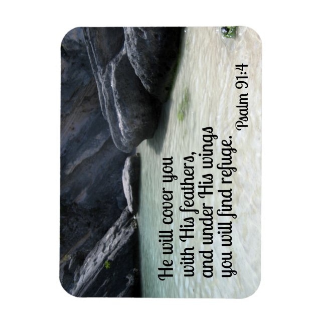 Psalm 91:4 Er wird dich mit seinen Federn bedecken Magnet (Vertikal)