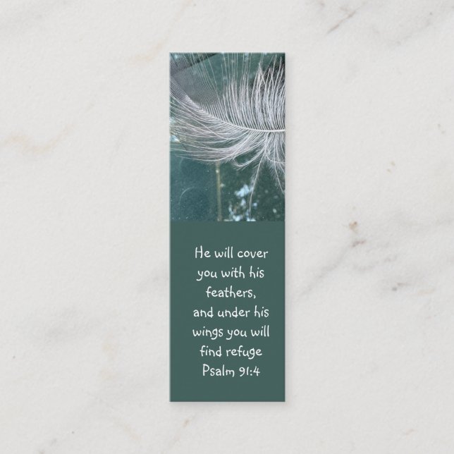 Psalm 91:4 Flügel Gottes Schutzbibliotheke Mini Visitenkarte (Vorderseite)
